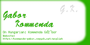 gabor kommenda business card